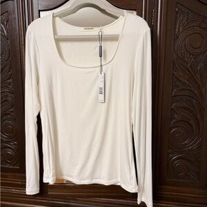 ElieTahari Cream Long Sleeve Top NWT